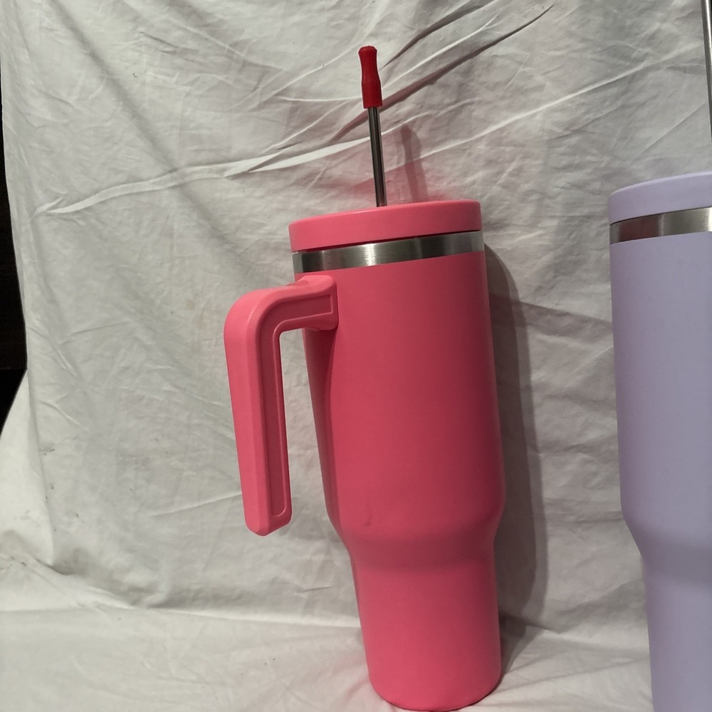 2 Hydrapeak Voyager 40 oz Tumbler Hot Pink &‎ Purple Handle Straw Lid Water - Picture 4 of 13